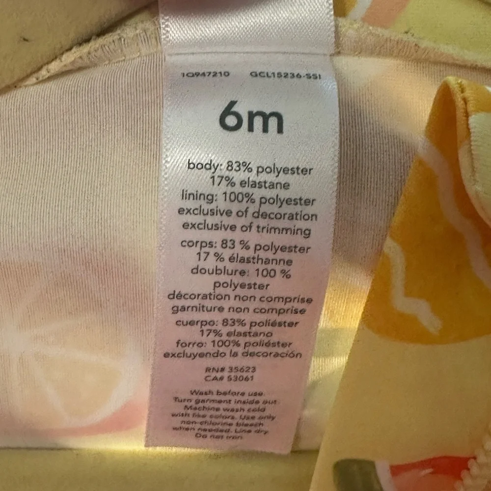 Carter's Lemon and Orange Print Baby Outfit size 6m